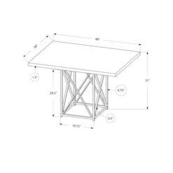 Monarch Specialties Dining Table - 36"X 48" / Brown Reclaimed Wood-Look/Black -Zoro Tools Shop Monarch20Specialities Ixx1107xxlart