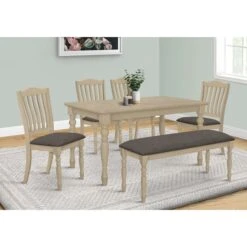 Monarch Specialties Dining Table, 60 In. Rectangular, Veneer Top, Dining Room, Kitchen, Antique Grey Veneer
