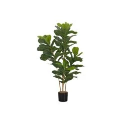 Monarch Specialties Artificial Plant, 41" Tall, Fiddle Tree, Indoor, Faux, Fake, Floor, Greenery, Potted, Real Touch