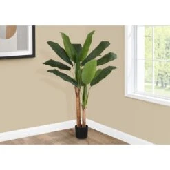 Monarch Specialties Artificial Plant, 55" Tall, Banana Tree, Indoor, Faux, Fake, Floor, Greenery, Potted, Real Touch 6 Monarch Specialties Artificial Plant, 55" Tall, Banana Tree, Indoor, Faux, Fake, Floor, Greenery, Potted, Real Touch -Zoro Tools Shop Monarch20Specialities Ixx9568xxlifexx7bcccb