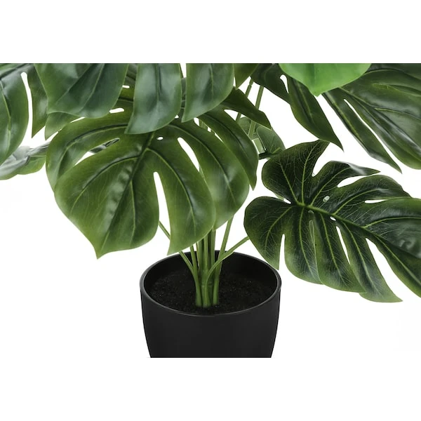 Monarch Specialties Artificial Plant, 24" Tall, Monstera, Indoor, Faux, Fake, Table, Greenery, Potted, Real Touch 3 Monarch Specialties Artificial Plant, 24" Tall, Monstera, Indoor, Faux, Fake, Table, Greenery, Potted, Real Touch - Image 3
