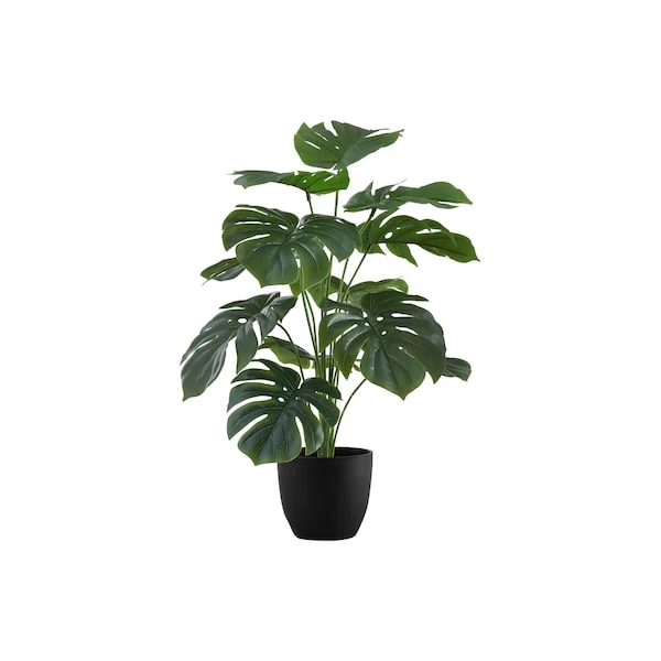 Monarch Specialties Artificial Plant, 24" Tall, Monstera, Indoor, Faux, Fake, Table, Greenery, Potted, Real Touch 1 Monarch Specialties Artificial Plant, 24" Tall, Monstera, Indoor, Faux, Fake, Table, Greenery, Potted, Real Touch