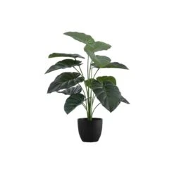 Monarch Specialties Artificial Plant, 24" Tall, Alocasia, Indoor, Faux, Fake, Table, Greenery, Potted, Real Touch