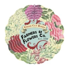 8" Farmer And Flowers Wind Spinner