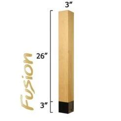 29 X 3 Weston Fusion Table Leg In Maple With Flat Black