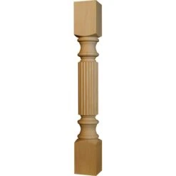 29 X 3 1/2 Reeded Dining Table Leg In Mahogany