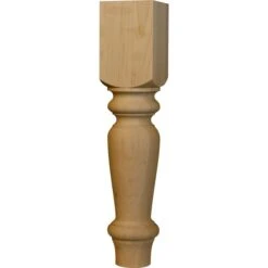 18 X 3 1/2 Jumbo English Country Coffee Table Leg In Black Walnut