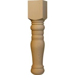 18 X 3 1/2 Colonial Coffee Table Leg In Hickory