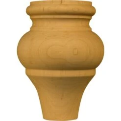 4 1/2 X 3 1/4 English Country Round Bun Foot In Mahogany