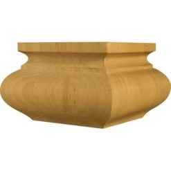 3 X 4 7/8 Short Square Couch Foot In Cherry