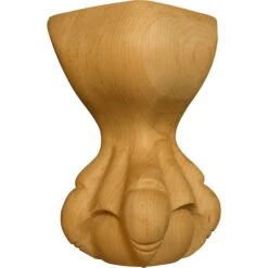 6 X 4 3/4 X 4 1/4 Ball & Claw Corner Foot In Rubberwood