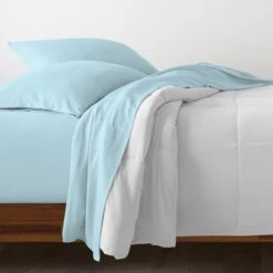100% Cotton Percale 300TC 4-Piece Sheet Set - Aqua / Cal King 4-Piece Sheet Set