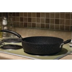 THE ROCK 11" Deep-Fry Pan With Lid And Bakelite Handles