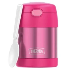 Thermos 10-Ounce FUNtainer Vacuum-Insulated Stainless Steel Food Jar Pink