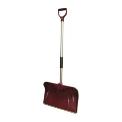 Snow Shovel And Pusher, 20 In W Blade, Polyethylene Blade, Aluminum Handle, D-Shaped Handle
