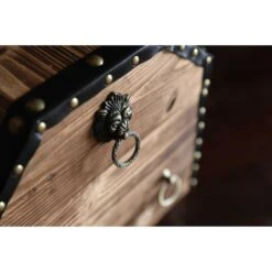 Vintiquewise Large Wooden Decorative Lion Rings Pirate Trunk With Lockable Latch And Lock -Zoro Tools Shop Quickway20Imports20Inc 598610xx827945