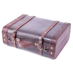 Vintiquewise Decorative Wooden Leather Suitcase -Zoro Tools Shop Quickway20Imports20Inc 658039xx9caf19