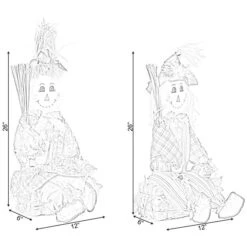 Garden Scarecrows Sitting On Hay Bale, PK 2 -Zoro Tools Shop Quickway20Imports20Inc 674265xx9f9294