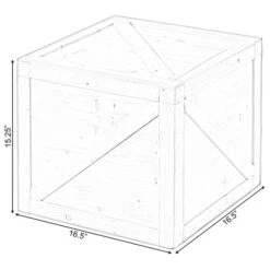 Vintiquewise Square Decorative Wooden Chest Trunk - Large -Zoro Tools Shop Quickway20Imports20Inc 685895xxb7af6e