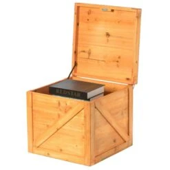 Vintiquewise Square Decorative Wooden Chest Trunk - Large -Zoro Tools Shop Quickway20Imports20Inc 685897xx44097c