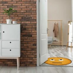 Emoji Style Round Funny Smiley Face Kids Area Rug, Eye Roll Emoji Rug, 24 X 24 -Zoro Tools Shop Quickway20Imports20Inc 699060xxc76715