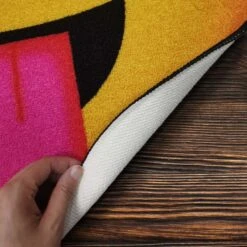 Emoji Style Round Funny Smiley Face Kids Area Rug, Mask Emoji Rug, 24 X24 -Zoro Tools Shop Quickway20Imports20Inc 699159xx84b66c