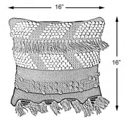 16 Boho Handwoven Cotton Throw Pillow With Tassels, Blue -Zoro Tools Shop Quickway20Imports20Inc 710765xxb0a6b2