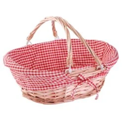 Vintiquewise Oval Willow Basket With Double Drop Down Handles, Red, PK 2 -Zoro Tools Shop Quickway20Imports20Inc 772598xx8e50dc