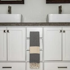 100% Cotton Turkish Hand Towels, 18 X 40 Diamond Peshtemal Kitchen And Bath Towels, Black, PK 4 -Zoro Tools Shop Quickway20Imports20Inc 815667xxf056b5