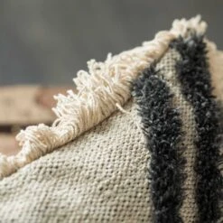 16" Handwoven Cotton & Silk Throw Fringed Pillow Cover With Embossed Crossed Lines With Filler -Zoro Tools Shop Quickway20Imports20Inc 836987xx2c6e6a