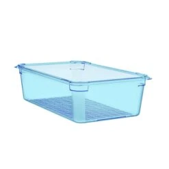 FOOD PAN PERFORATED BPA-FREE GN1/1, BLUE TRANSPARENT, 12 7/8" X 12 3/4" X 6"