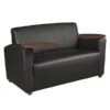 Supernova Tablet Arm Loveseat- Black/Java