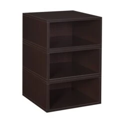 Storage Set, 3 Half Size Cubes, Truffle