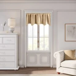 Premium Velvet Scalloped Valance -Zoro Tools Shop Ricardo20Trading20LLC CHAMPAGNExxScallopxxValancexx81d6b3