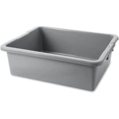 Bus/Tote Box, Undiv, 7-1/8 Gal Cap, 21-1/2"x17"x7", 6PK, GY