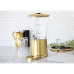 Beverage Dispenser, Round, 3 Gallon, Stainless Steel, Vintage Gold -Zoro Tools Shop Service20Ideas20Inc CBDRT3VGSSxxGlamxxAxx5a6e7d