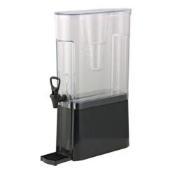 Tea Dispenser, Slim, 3.5 Gallon, Plastic, Black And Clear