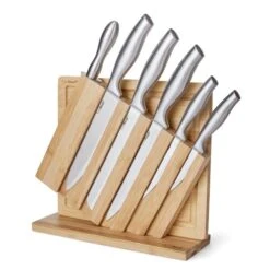 EatNeat 8Piece Knife Set W Cutting Board Knife Block
