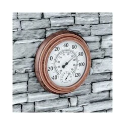 5.5” Wall Thermometer Display, Decorative Indoor/Outdoor Temperature And Hygrometer Humidity Gauge