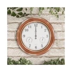 Nature Spring Copper Clock Thermometer Hygrometer