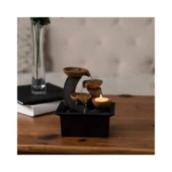 3-tier Tabletop Water Fountain With Candle Holder, Electric Pump For Office, And Home Décor, 7-inch 5 3-tier Tabletop Water Fountain With Candle Holder, Electric Pump For Office, And Home Décor, 7-inch -Zoro Tools Shop TG20Midco20LLC20dba20Trademark20Global20LLC 50xxlg5067xx3