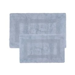 2-piece 100-percent Cotton Bathmat Set, Reversible, Soft, Absorbent Bathroom Rugs, Silver -Zoro Tools Shop TG20Midco20LLC20dba20Trademark20Global20LLC 67xx0018xxsxx1