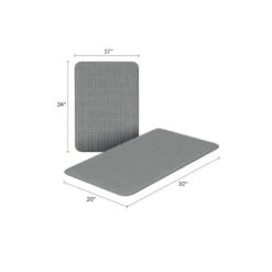 2-piece Bathroom Rug Set, Memory Foam Mats, Jacquard Fleece Non-Slip Absorbent Runner, Platinum -Zoro Tools Shop TG20Midco20LLC20dba20Trademark20Global20LLC 67xx0032xxpxx1