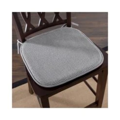 Memory Foam Chair Cushion For Dining, Kitchen, Outdoor Patio And Desk With Nonslip Back (Platinum)