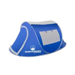 Pop-up Tent 2-person Water Resistant Barrel Style Tent For Camping With Rain Fly And Carry Bag, BLue