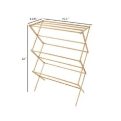 Bamboo Clothes Drying Rack, Collapsible And Compact For Indoor/Outdoor, For Hanging And Air-Drying -Zoro Tools Shop TG20Midco20LLC20dba20Trademark20Global20LLC 83xx68xx1