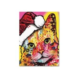 Dean Russo 'Tilt Cat Christmas Edition' Canvas Art, 18x24