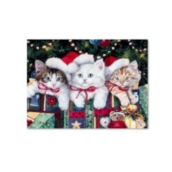 Jenny Newland 'Meowy Christmas' Canvas Art, 14x19