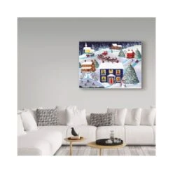 Cheryl Bartley 'Santa Reindeer Christmas Eve' Canvas Art, 14x19 -Zoro Tools Shop TG20Midco20LLC20dba20Trademark20Global20LLC ali40887xxv3
