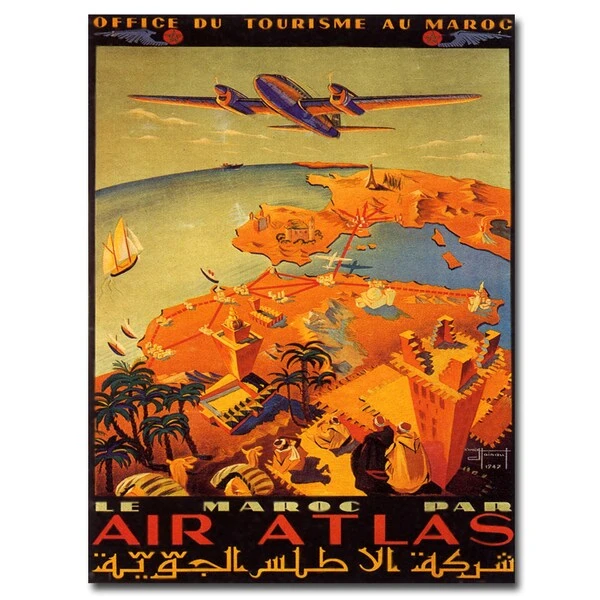 'Le Maroc Par Air Atlas' Canvas Art, 18x24 1 'Le Maroc Par Air Atlas' Canvas Art, 18x24